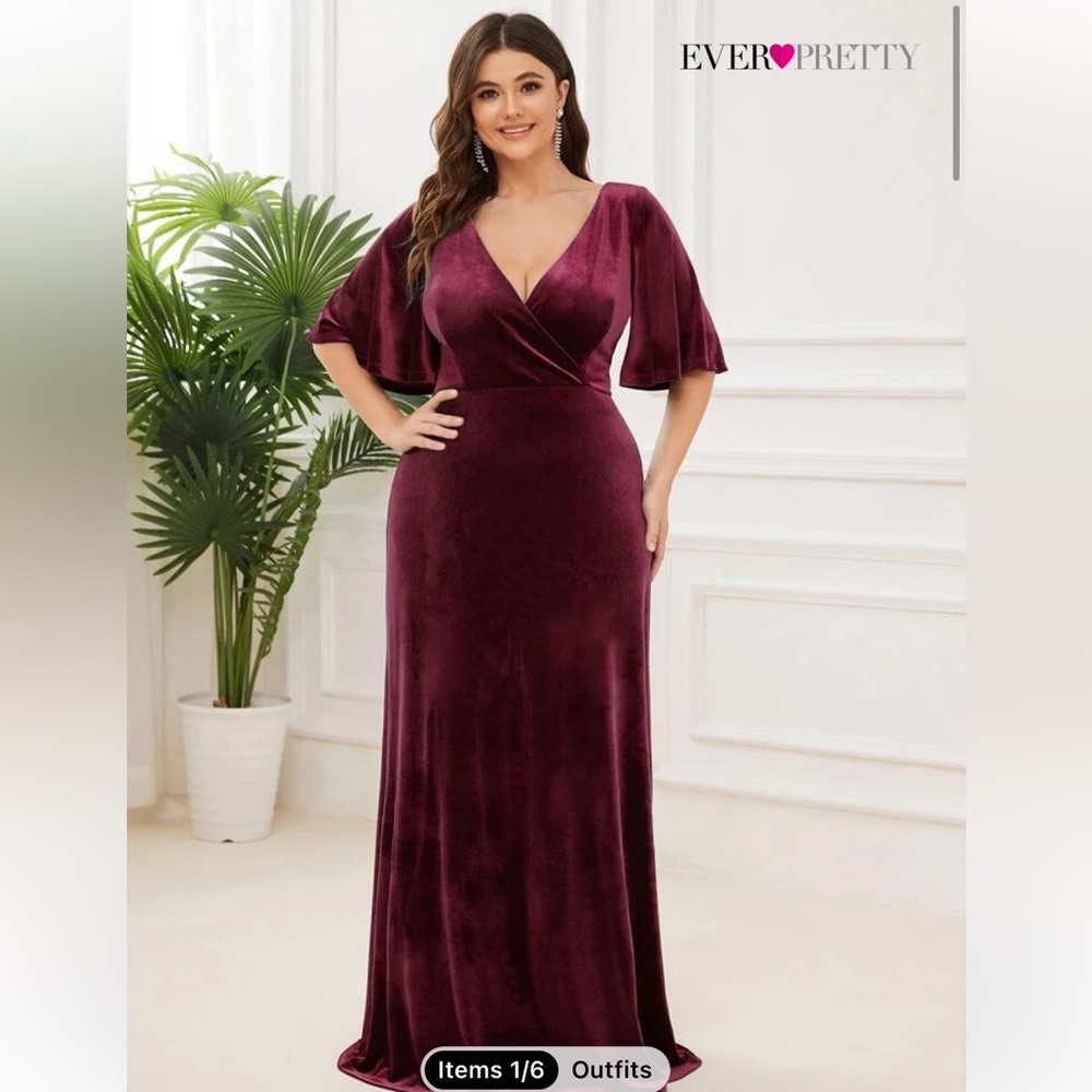 Floor length burgundy wedding guest dress size XL (14) never been worn tags on!